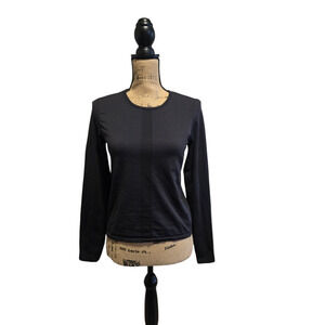 Vuori plain black long sleeve top, size 6*